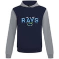 thumbnail image 2 of Men's Levelwear Navy Tampa Bay Rays Throwback Carve Ultimate Hoodie, 2 of 3
