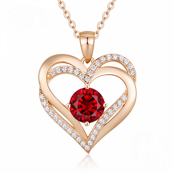 Romantic Valentine's New Year Gift Gem Necklace, Crystal Pendant Necklace Jewelry for Women Birthstone Necklace for Women,12 Month Birthstone