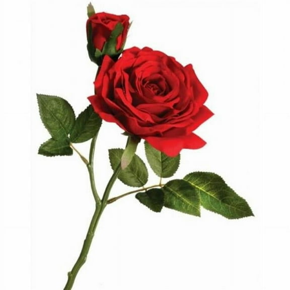 MDR Trading Inc. CM-RT898RD_Q01 Red Open Rose With Bud Pick Artificial Flower