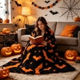 thumbnail image 7 of Halloween Throw Blanket, Halloween Printed Blanket Soft Throw Blanket Warm Cozy Flannel Halloween Decorative Nap Blanket for Sofa Couch Bedroom Office And Halloween, 27.5"x 39.4", 7 of 7