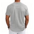 thumbnail image 7 of Men's Shirts Short Sleeve Cotton T-Shirt Crew Neck Light Tees Classic Basic Casual Tops Plain Soft Shirt Light Gray XL, 7 of 7