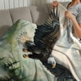 thumbnail image 4 of FCXZI Eagle Forest Mountains Flannel Blankets for Couch Bed Sofa, Soft Cozy Blanket Multifunctional Gift Blanket for Sofas, Travel, Camping, Beds and Chairs 40x50in, 4 of 7