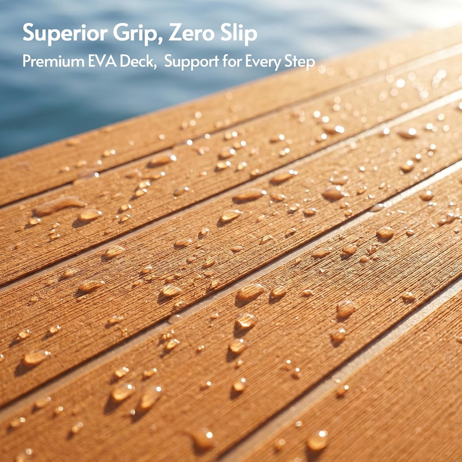 LAZZO 8 x 5 FT Inflatable Floating Dock, Anti-Slip EVA Foam Platform with Dog Ramp & Air Pump for Pool and Lake