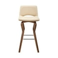 thumbnail image 3 of Gerty 26" Swivel Cream Faux Leather and Walnut Wood Bar Stool, 3 of 10