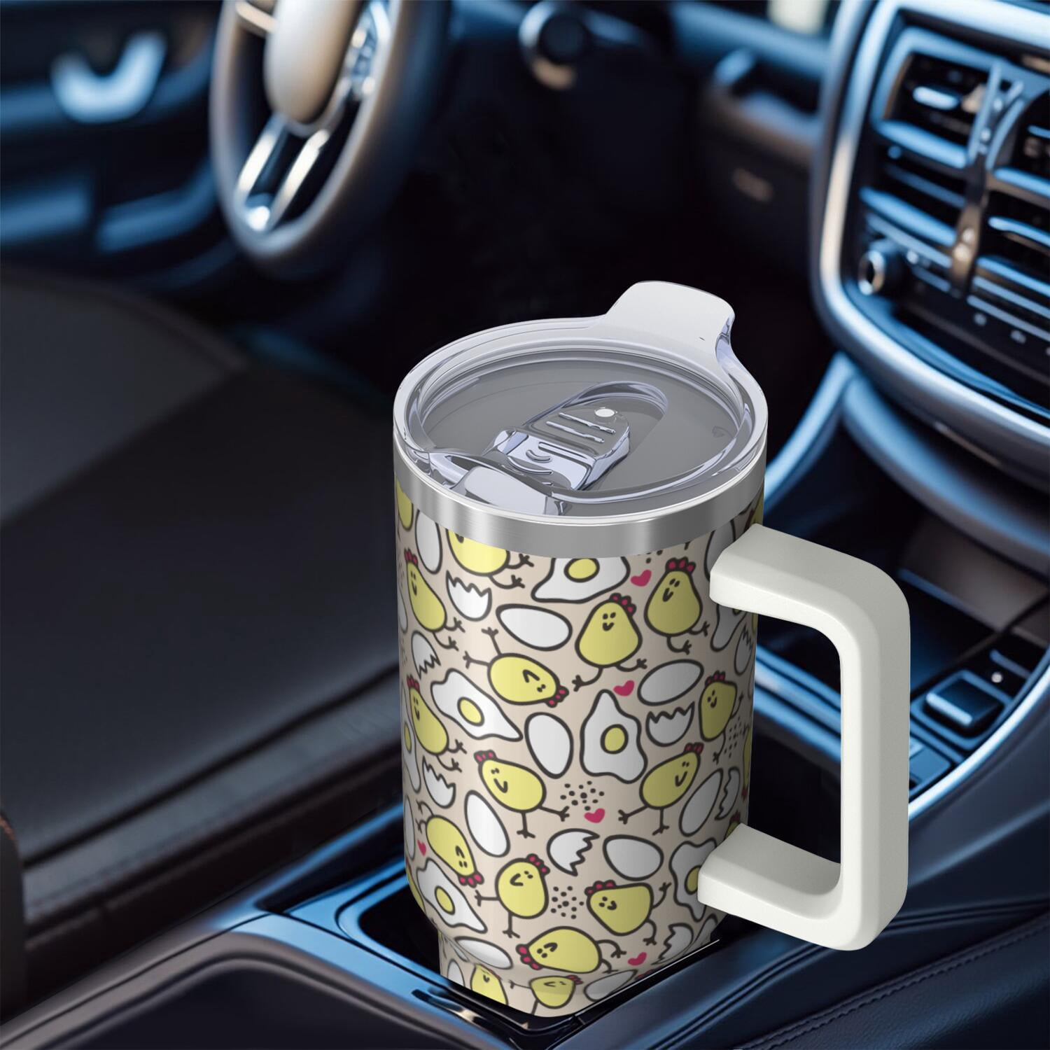 Chicken 40oz Tumbler with Handle Straw Teacher Gifts for Chicken Educators 40 oz Chicken Theme Tumbler Spill Proof Lid Double Insulated Travel Accessories Must Have