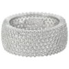 PORI Jewelers Micropave CZ Sterling Silver Wide Eternity Band Ring, Available in 7 Sizes