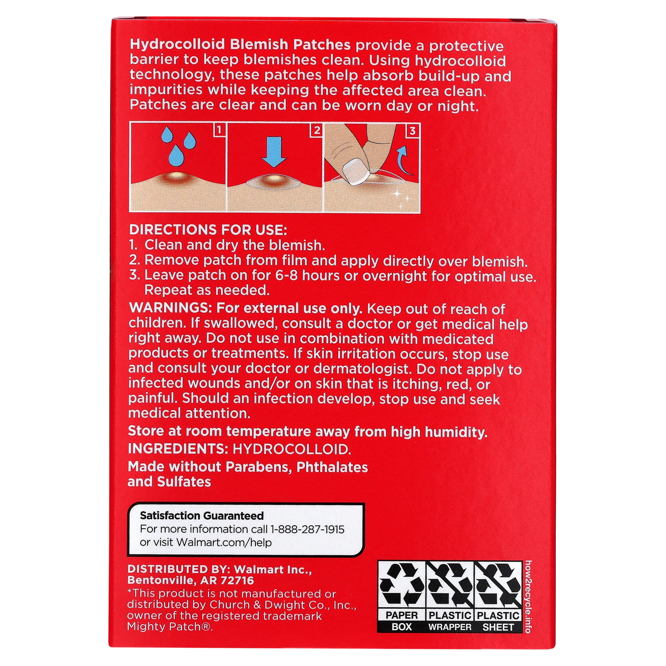 Equate Hydrocolloid Blemish Patches, 24 Count