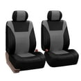 thumbnail image 3 of FH Group Racing Faux Leather Airbag Ready Split Bench Car Seat Covers, Full set with Carpet Floor Mats, Gray, 3 of 9