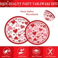 thumbnail image 2 of Valentines Paper Plates Party Supplies Decoration Disposable Heart Paper Plates Napkins Cups  Heart Décor for Romatic Night Design1 Serves 24, 2 of 6
