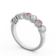 thumbnail image 2 of 0.70 Ct Round Cut Pink Sapphire Real Diamond Sparkle Eternity Band for Women 14K White Gold Size 8, 2 of 7