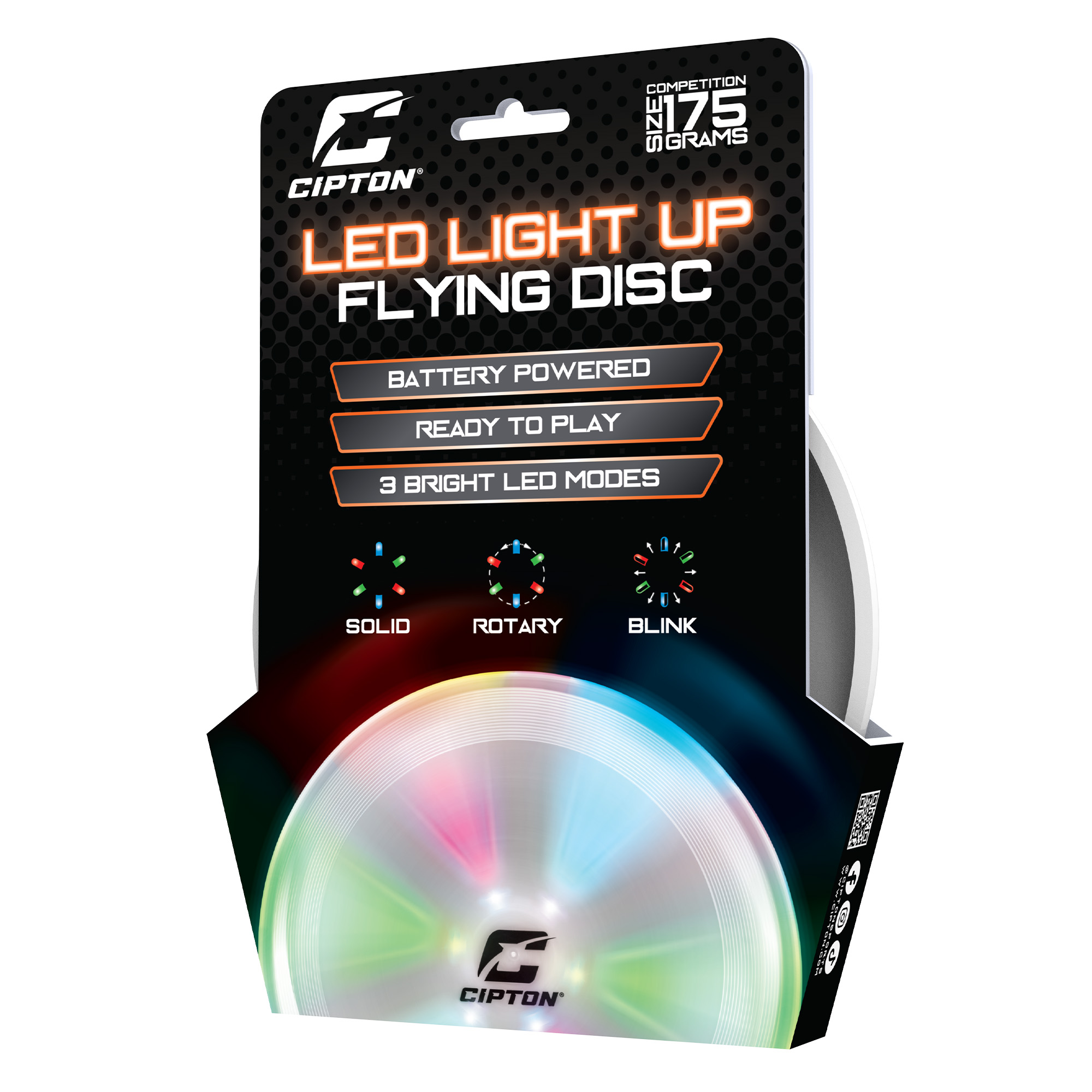 CIPTON Light up Flying Disc - Solid, Rotary, and Blinking LED Light Frisbee Modes - 9.5 inch - image 3 of 8