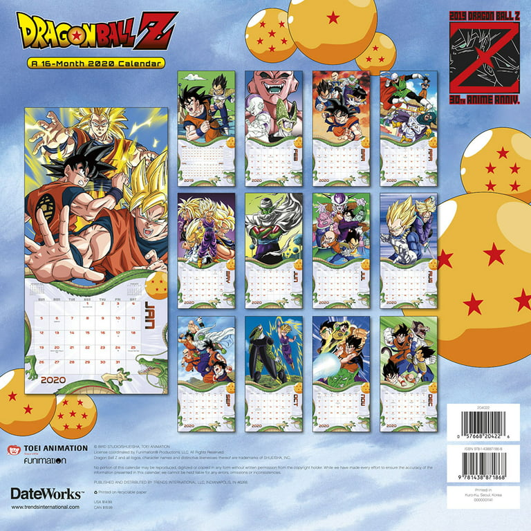 Trends International 2023 Dragon Ball Z Wall Calendar