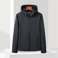 thumbnail image 2 of Riecok Waterproof Jacket for Men Long Sleeve Hooded Jackets Zip Up Coats with Pockets Solid Cozy Trendy Outetwear, 2 of 3