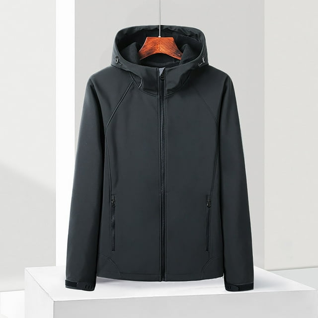 Veste Imperméable pour Hommes - Coupe-Vent à Capuche pour Extérieur, Manteau de Sport Chaud pour Usage Quotidien Décontracté, Imperméable pour Randonnée Camping