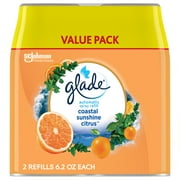 Glade Automatic Spray Refills,Air Freshener, Coastal Sunshine Citrus, 2 x 6.2 oz