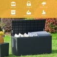thumbnail image 6 of Dextrus 100 Gallon Spacious Resin Outdoor Storage Box for Patio Essentials, Outdoor Pillows, Landscaping Equipment, and Pool Accessories - Weatherproof, Secure (Black), 6 of 6