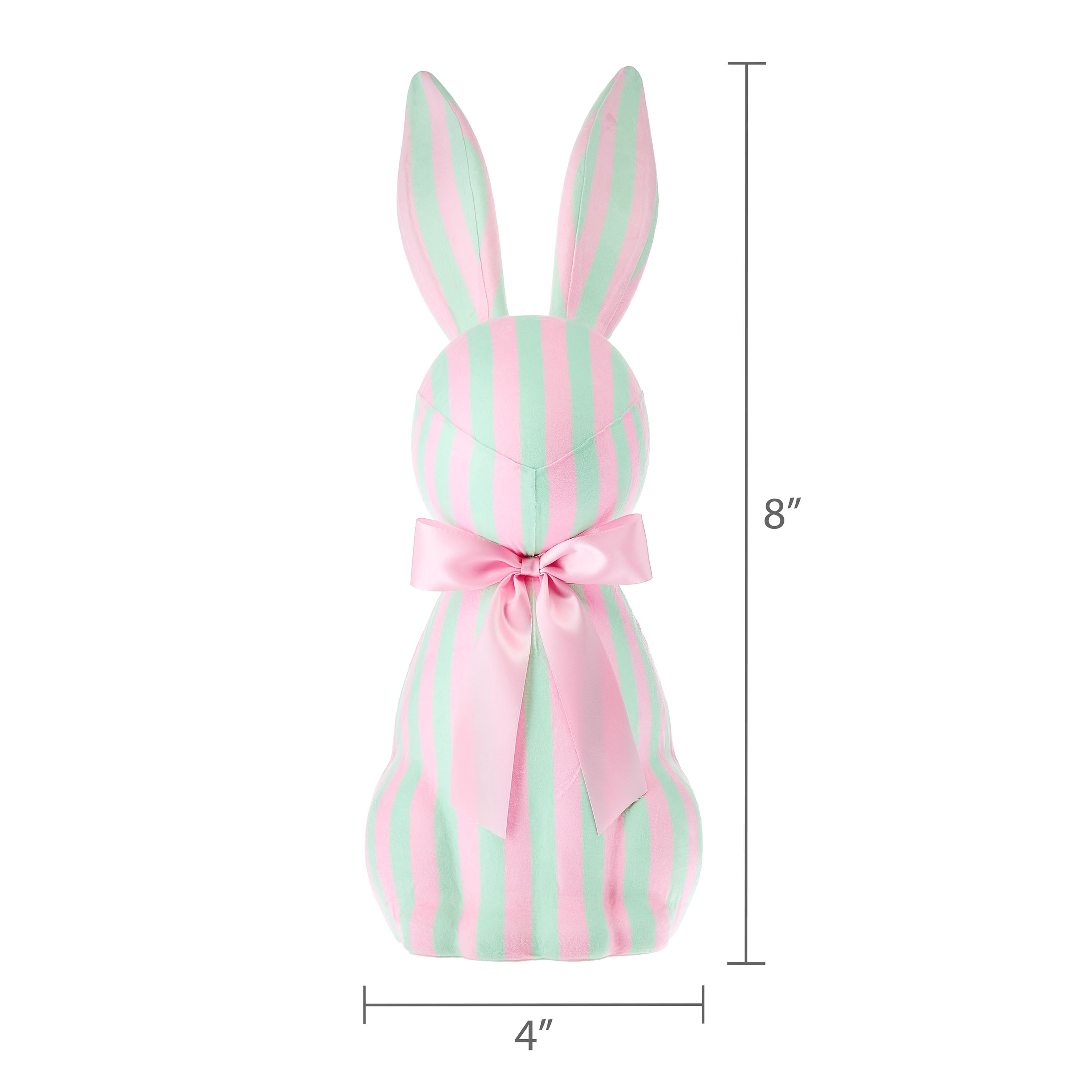 Jumbo Striped Bunny Tabletop Decoration, Mint Green and Pink, 27", Easter by Way To Celebrate