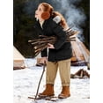 thumbnail image 4 of Wantdo Girls' Winter Coat Recycled Waterproof Long Winter Jacket with Faux Fur Hood Black 10/12, 4 of 10