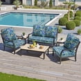 thumbnail image 4 of Pellebant 25x24 Inch Outdoor Cushions for Patio Furniture Water Resistant Patio Chair Cushions 2-Year Fade Resistant Deep Seat Cushions, Replacement Cushions for Outdoor Furniture,BLue Flower, 4 of 7