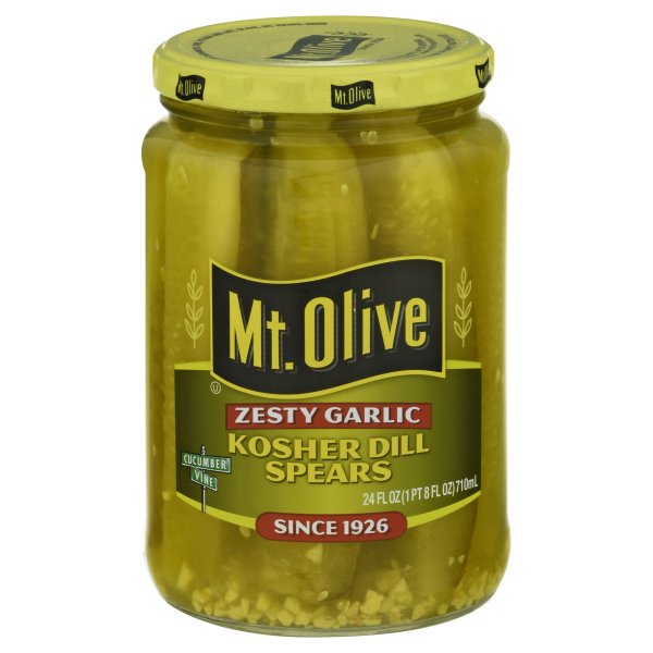 Mt. Olive Zesty Garlic Kosher Spears Pickles, 24 fl oz