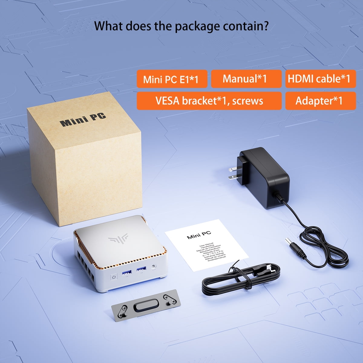 NIPOGI H2 Mini PC Intel Core i5-14450HX 32GB DDR4 1TB PCIe4.0 SSD Win11 Pro WiFi 6 3-Screen 4K Silver