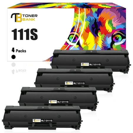 Toner Bank 4-Pack Compatible Toner for Samsung MLT-D111S Xpress SL-M2020 M2020W M2022 M2022W M2024 M2070 M2070W M2070F M2070FW M2026W (Black)