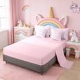 thumbnail image 3 of Erosebridal Kawaii Unicorn Kids 7-Piece Twin Bedding Sets,Pink Loves Balloon Blue Stars Print Bedding Comforter Set For Girls,Reversible Pink, 3 of 7