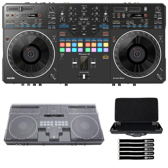 Pioneer DJ DDJ-REV5 Scratch-Style 2-Channel Performance DJ Controller with Case & Cover Package