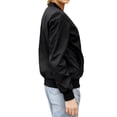thumbnail image 4 of Nlife Women Contrast Color Stand Collar Zip Up Long Sleeve Bomber Jacket, 4 of 7