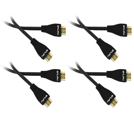 Nyrius High Speed HDMI Cable (6 Feet) Supports 3D Ethernet & Audio Return - 4 Pack