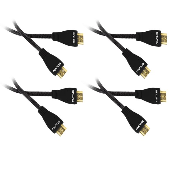 Nyrius High Speed HDMI Cable (6 Feet) Supports 3D, Ethernet, & Audio Return - 4 Pack