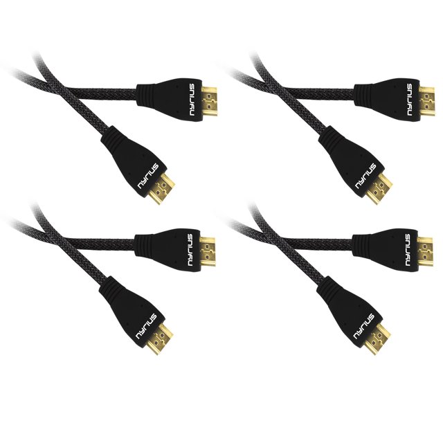 Nyrius High Speed HDMI Cable (6 Feet) Supports 3D, Ethernet, & Audio Return - 4 Pack
