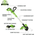 thumbnail image 2 of Greenworks 24V 13" Brushless Torqdrive™ String Trimmer with 4Ah USB Battery and Charger 2118202AZ, 2 of 6