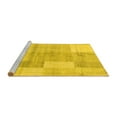 thumbnail image 2 of Ahgly Company Machine Washable Indoor Rectangle Checkered Yellow Modern Area Rugs, 4' x 6', 2 of 4