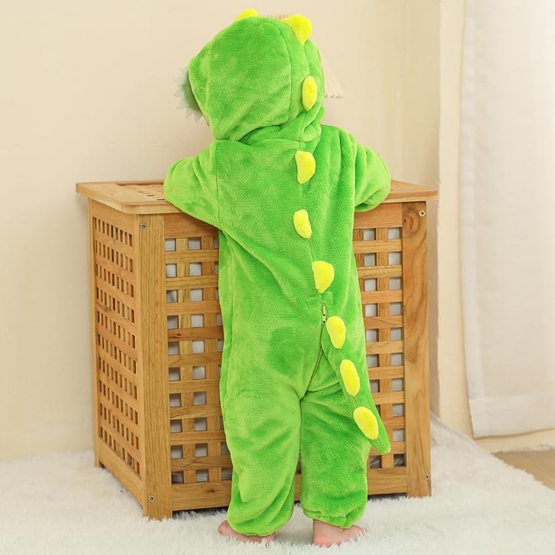 Unisex Baby Animal Onesie Flannel Hooded Romper for Infants Toddlers (0-3 Years) Winter Jumpsuit for Boys and Girls