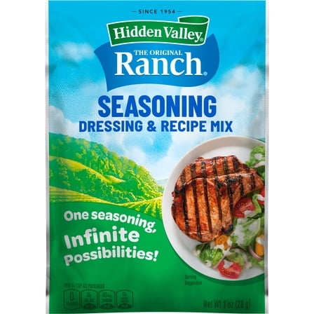 Hidden Valley Ranch Seasoning Mix, Zesty Herb & Spice Blend for Dressings, Dips & Recipes, 1 oz