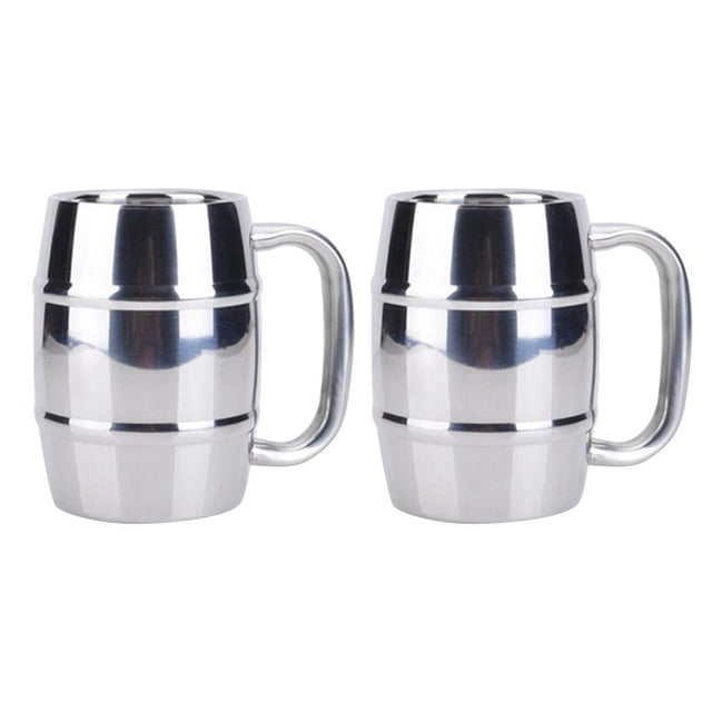 2x Taza de Cerveza con Aislamiento BLESIY Jarra de cerveza de acero inoxidable