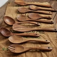thumbnail image 4 of Acacia Wooden Non-stick Pan Special Cooking Wood Shovel Kitchen Long Handle Soup Rascquette Rice Rice Spoon Sauce Wooden Spoons for Cooking Salad Fork, 4 of 5