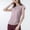 Purple, variant on Vivianyn HD Women's Half Zip Ruched Workout Tops, Short Sleeve Athletic Shirts for Yoga,Purple,Size S-XL