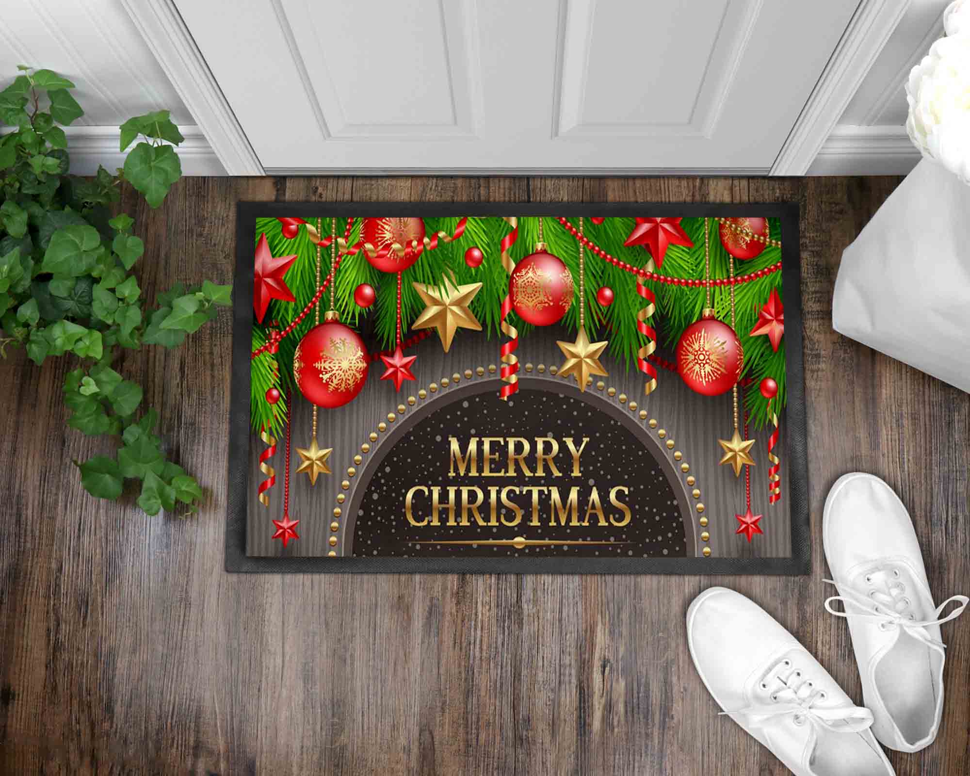Elegant Christmas Front Door Mat I Mat I Christmas I Holiday Mat I Front Door Mat I