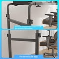 thumbnail image 4 of Overbed Table with Fence Design, Hospital Bed Table w/Wheels, Adjustable Width&Height Rolling Over Bed Table, Queen Size Mobile Computer Desk Standing Workstation Laptop Cart for Home, Black, 4 of 9