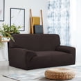 thumbnail image 3 of PiccoCasa Velvet Plush Stretch Sofa Slipcover with Cushion Cover, Coffee Color X-Large, 3 of 6