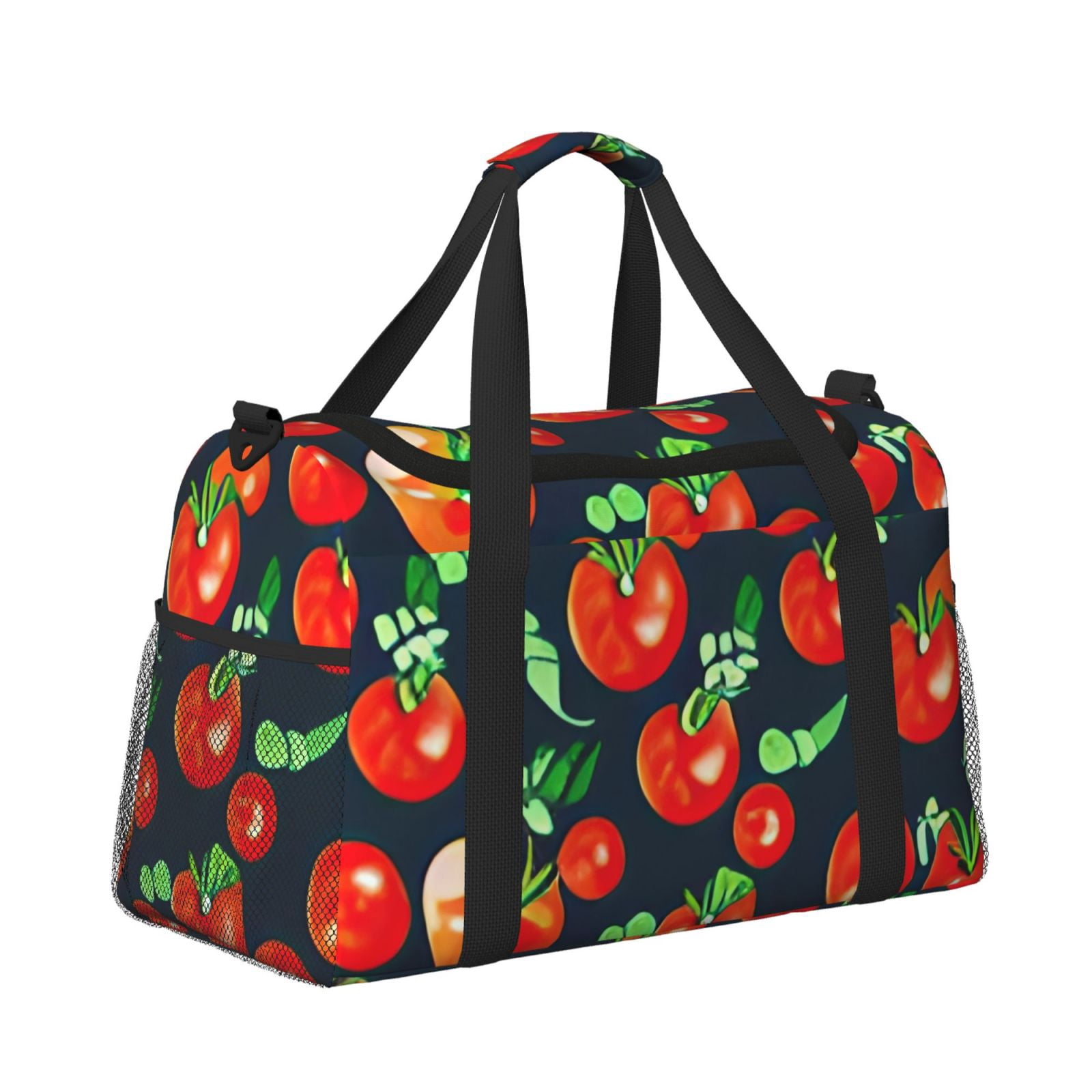 Fuzoiu Tomatoes Print Travel Duffle Bag,Carry On Tote Bags,Duffel Bag,Sport Gym Bag, Hospital Bag for Labor and Delivery, Overnight Bag,Luggage Bag