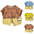 thumbnail image 4 of Odeerbi 0-6 Años Niño Niña Conjunto de Verano Estampado Dinosaurio Camiseta Manga Corta de Algodón Shorts Conjunto de Dos Piezas, 4 of 4