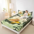 thumbnail image 4 of Erosebridal Cartoon Capybara Queen Sheet Sets for Kids, Green Tree Leaf Bed Set, 4-Piece, 4 of 5