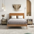 thumbnail image 2 of Gymax 2 PCS Bamboo Rattan Nightstand Boho Bedside End Table w/ Drawer Wood Legs Brown, 2 of 9