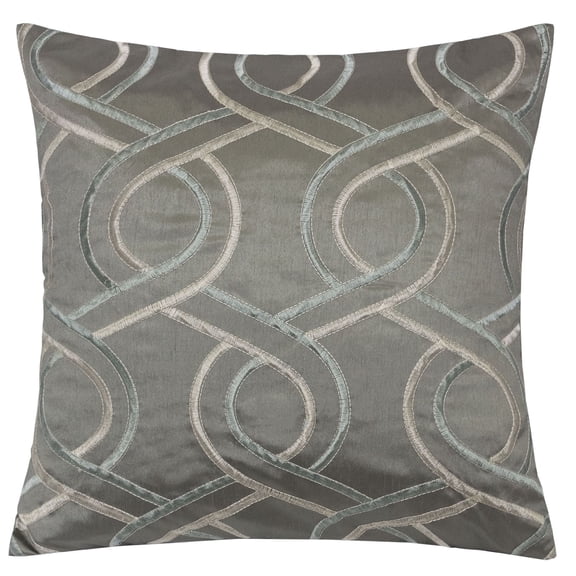 Retta Gray Geometric Polyester 20 in. x 20 in. Throw Pillow