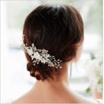 thumbnail image 3 of Ifeng Bridal Rhinestone Flower Veil Side Comb Hair Clips Headpiece Wedding Hair Accessories White Bride Hair Piece Styling Hairpins Headband For Weddi, 3 of 5