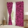 thumbnail image 3 of jejeloiu Cute Bow Tie Blackout Curtains Set of 2 (52x84 Each),Cartoon Cheetah Pattern Window Curtains,Pink Black Leopard Curtains and Drapes For Adults,Ultra Soft Home Decor, 3 of 6