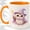 Orange, variant on Fantasy Owl Accent Mug, 11oz Ceramic Coffee Cup for Owl Lovers